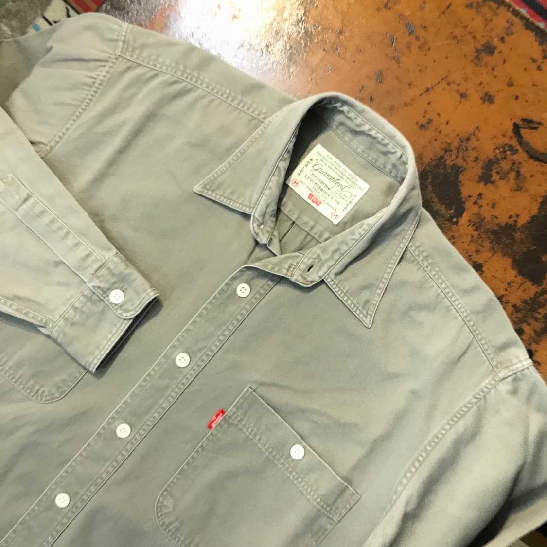 리바이스 투포켓 카키 그레이 코튼 셔츠 남성 105 사이즈 상품이미지3