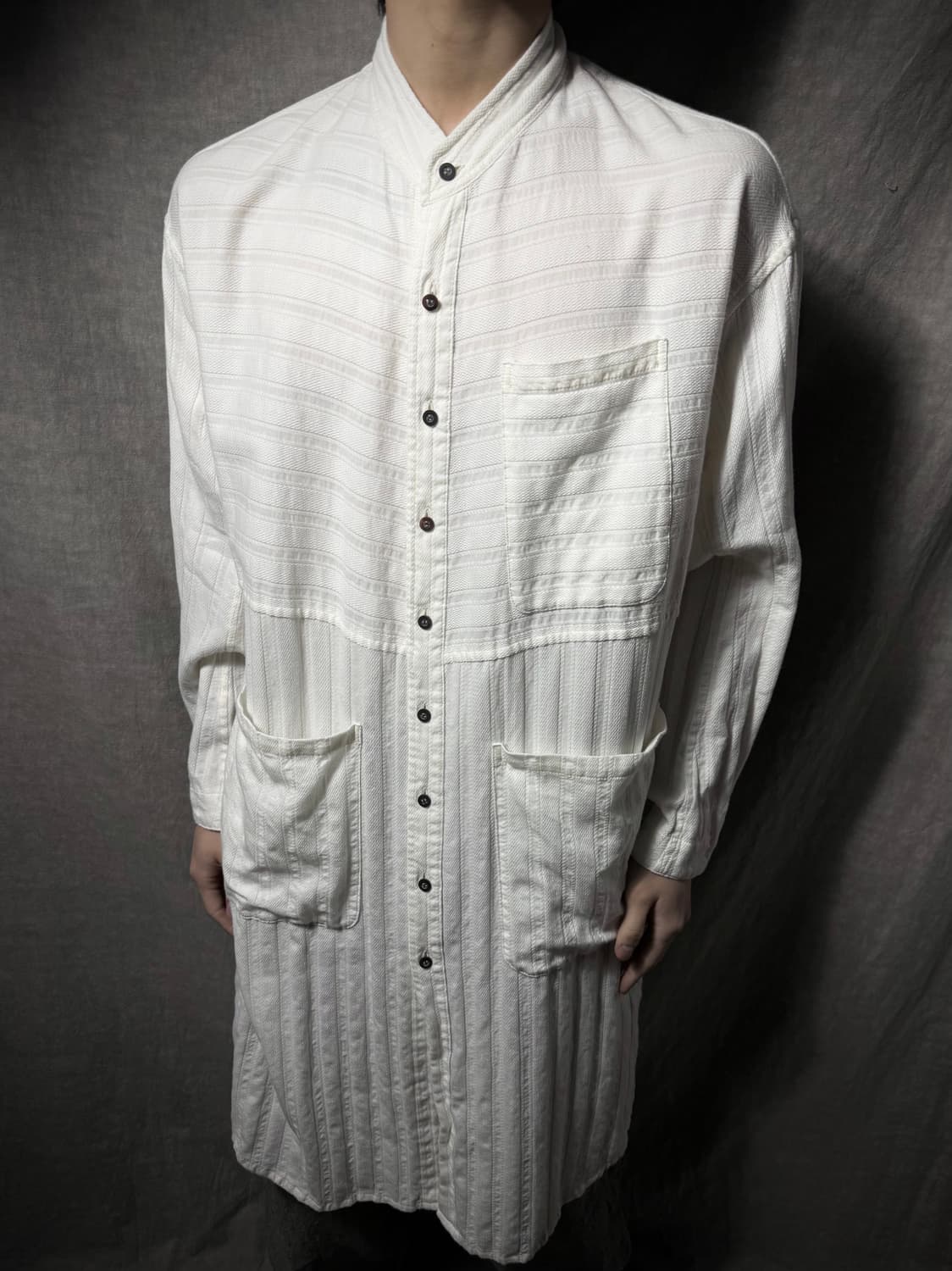nude:mm Textured Long Shirt 상품이미지1