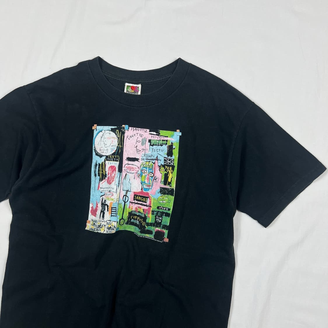 2000년도 장미쉘바스키아 basquiat 아트 그래픽 반팔티 상품이미지3