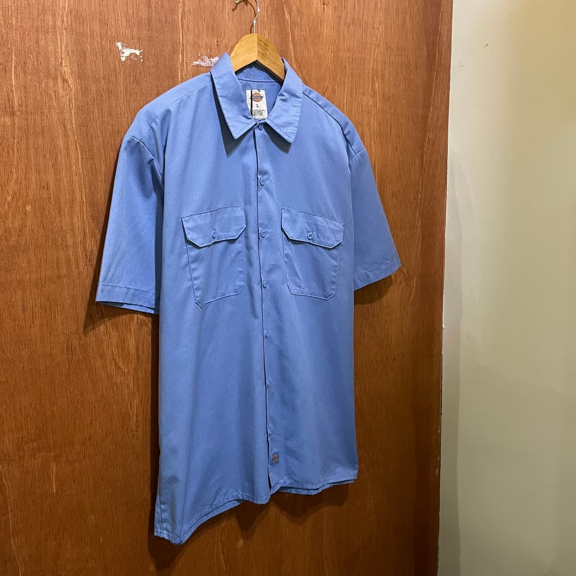(L) Dickies 디키즈 반팔 워크 셔츠 블루 상품이미지3