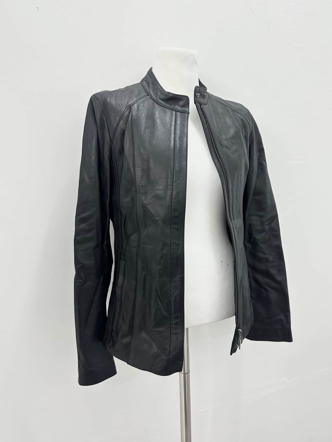 Vintage side detail lamb leather jacket 상품이미지2