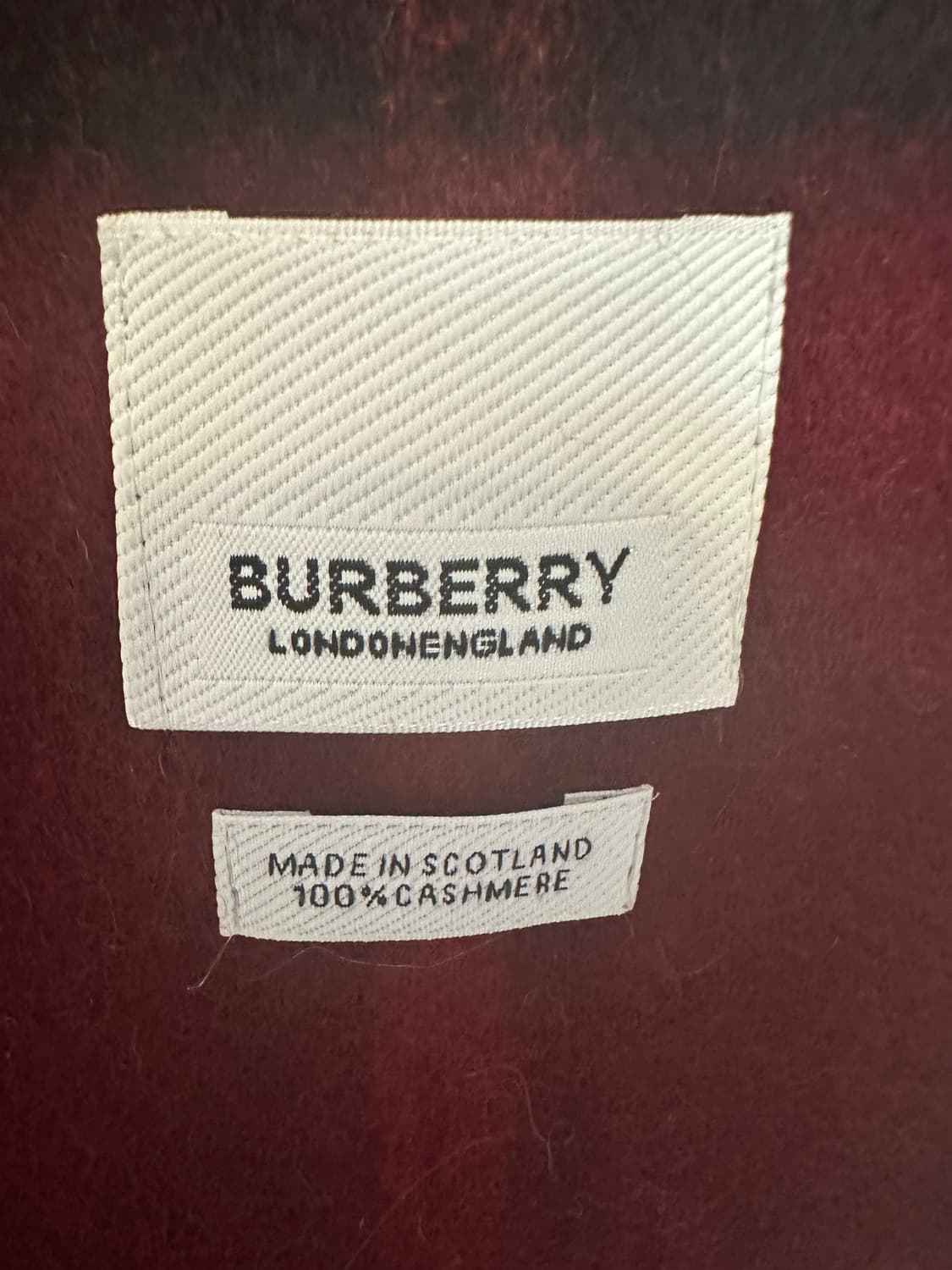 버버리 체크 캐시미어머플러 와인색 남여공용 상품이미지5
