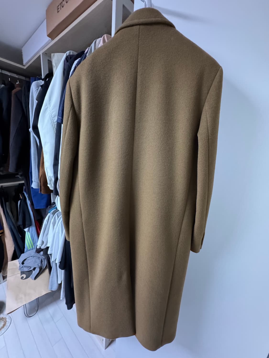 Tonywack 23FW 더블 블레스티드 코트 다크카멜 상품이미지5