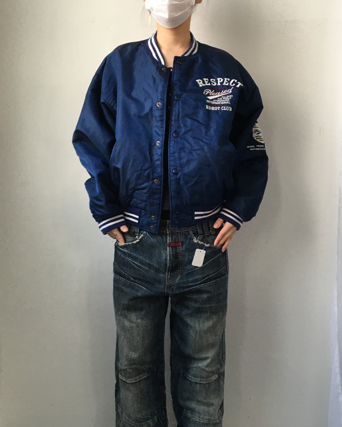 Lettering point bomber jacket 상품이미지8