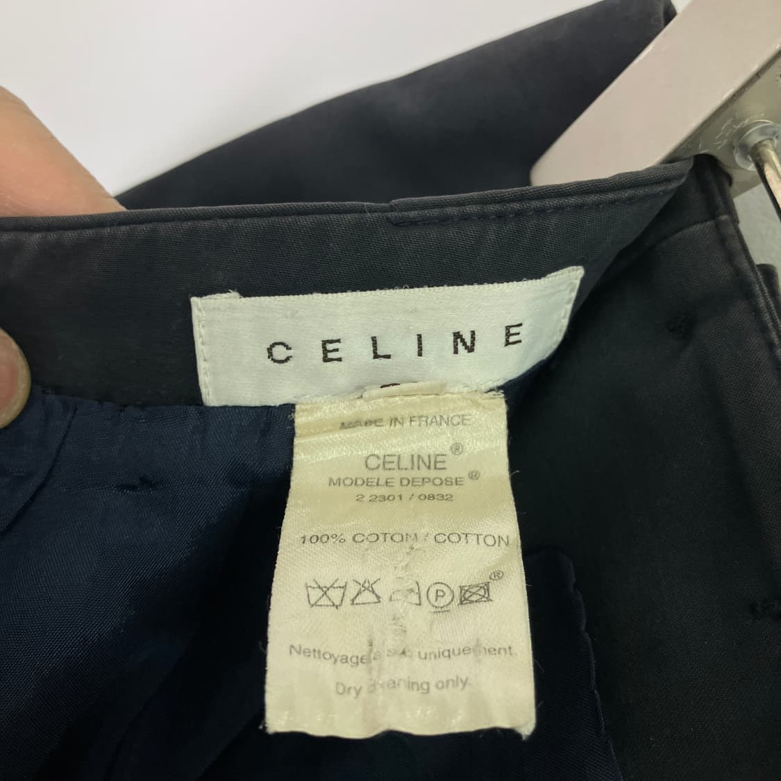 Celine 셀린느 버튼 코튼 미디스커트 40 상품이미지3