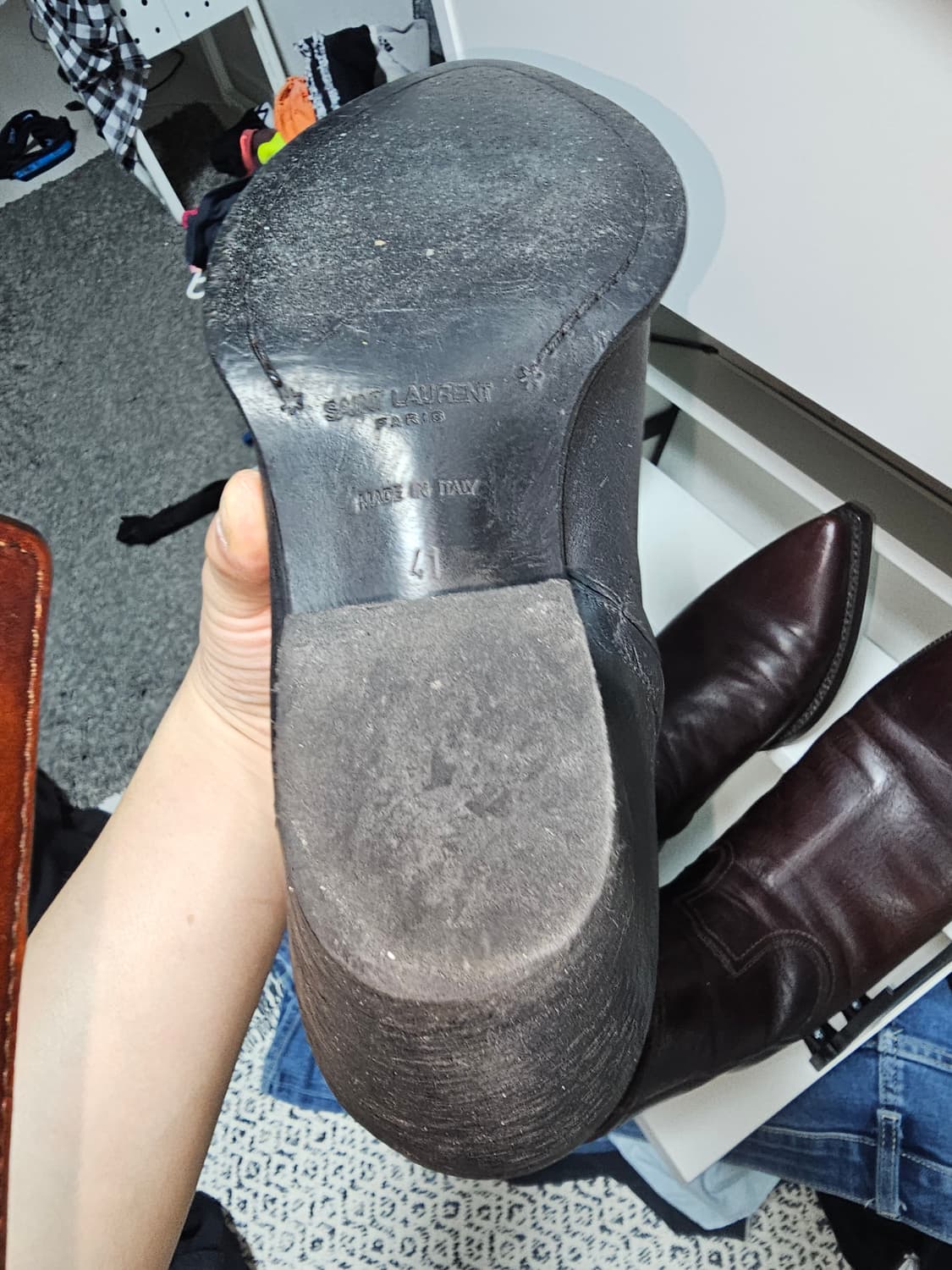 생로랑 루카스 41부츠 브라운/블랙 두제품 상품이미지8