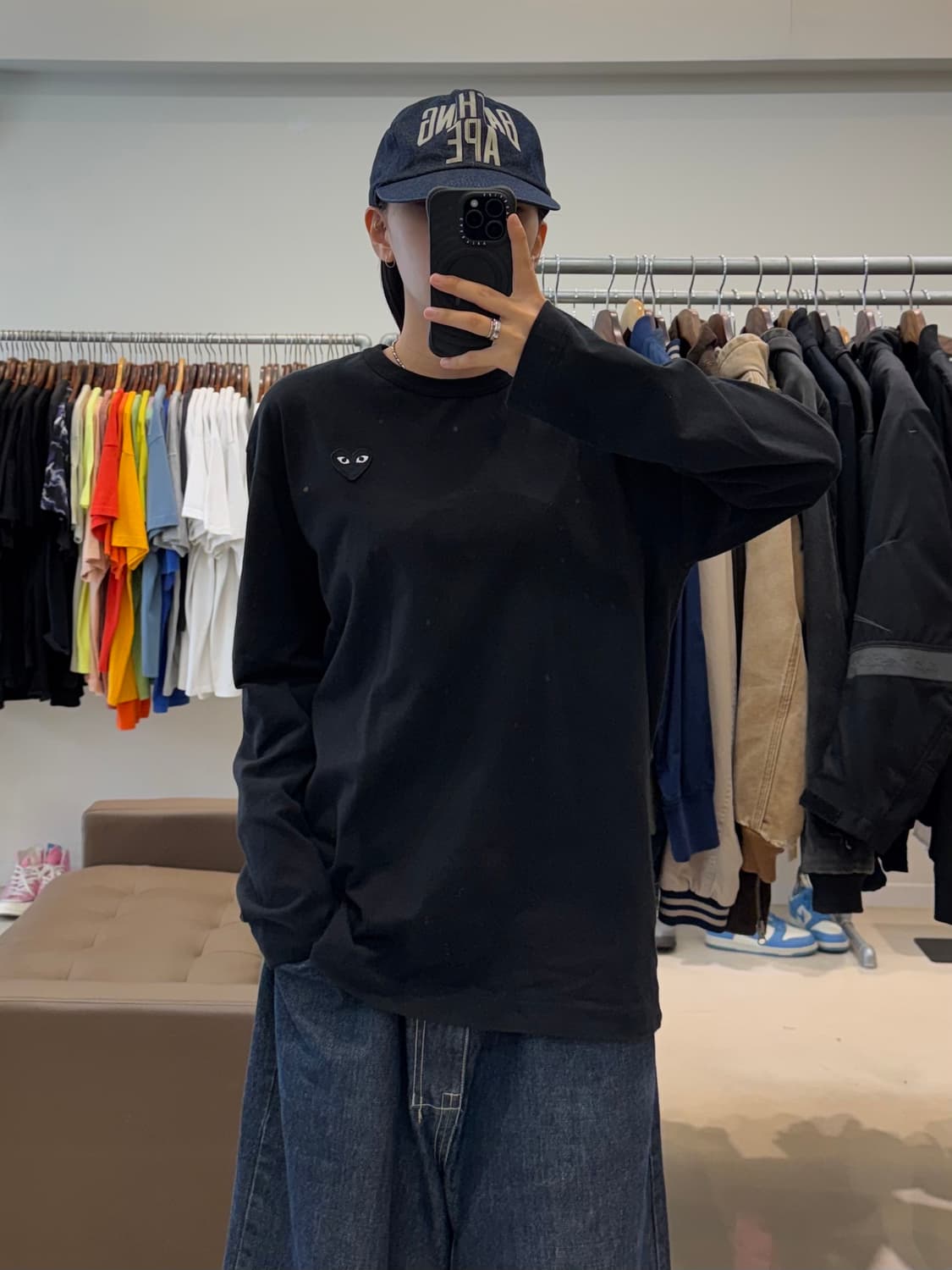 꼼데가르송 블랙 하트 롱슬리브 티셔츠 상품이미지6