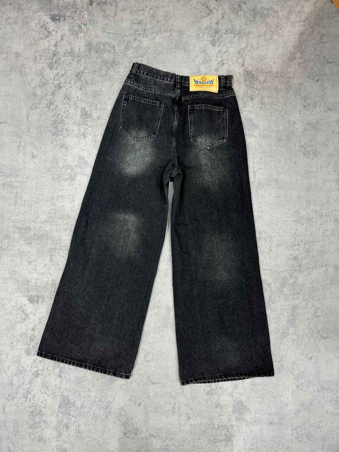 BONELESS 흑청워싱 와이드팬츠 상품이미지3