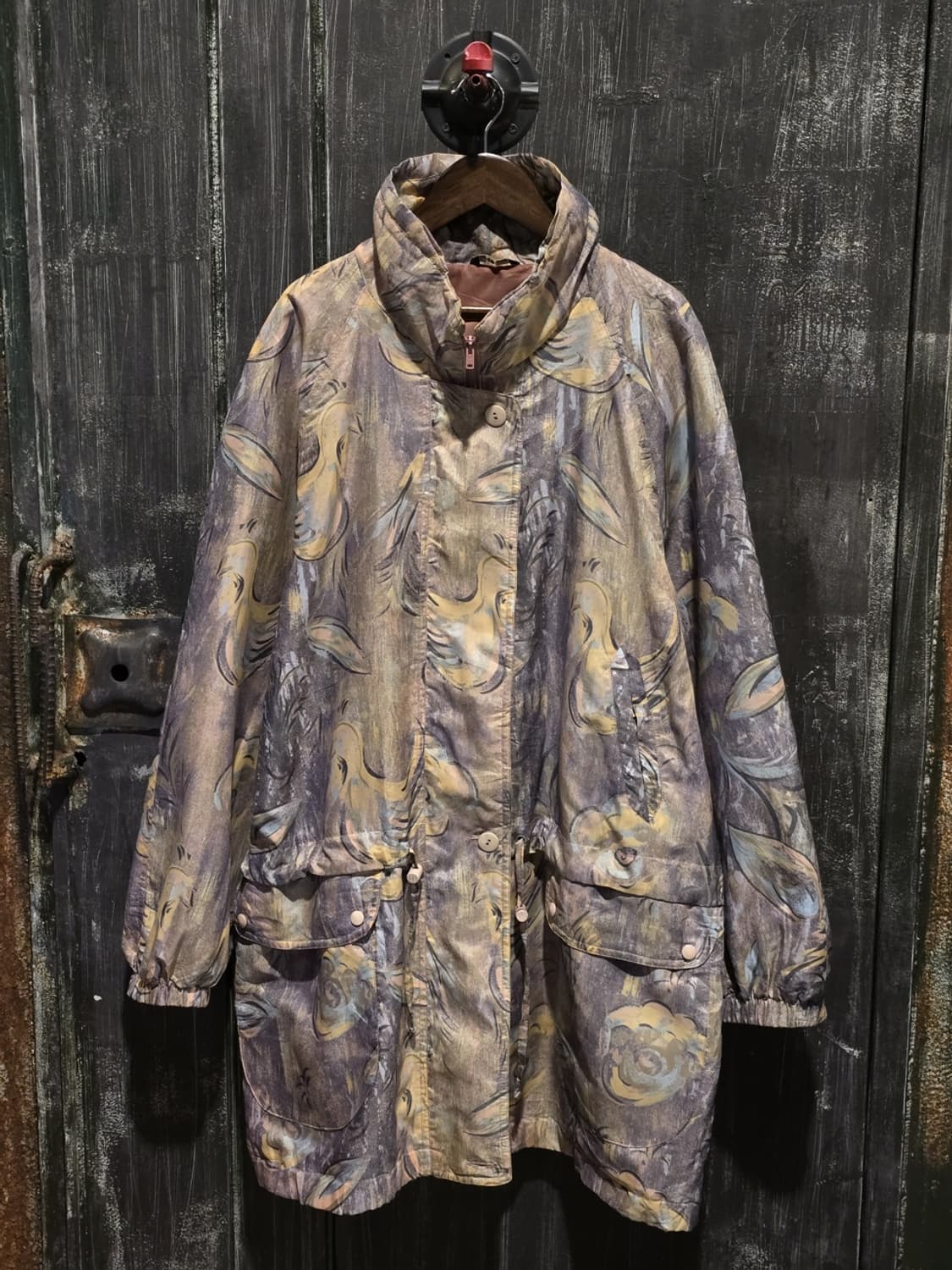 80s Abstract Pattern Windbreaker Jacket 상품이미지1