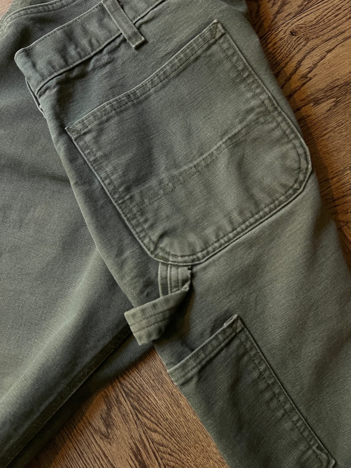 [34]칼하트 USA 더티워싱 모스그린 싱글니 카펜터 워크 팬츠 상품이미지7