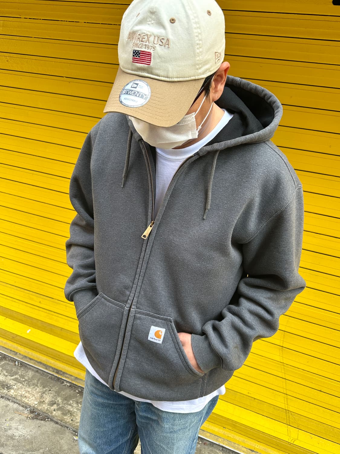 칼하트 써멀 박스로고 오버핏 후드집업 M 상품이미지2