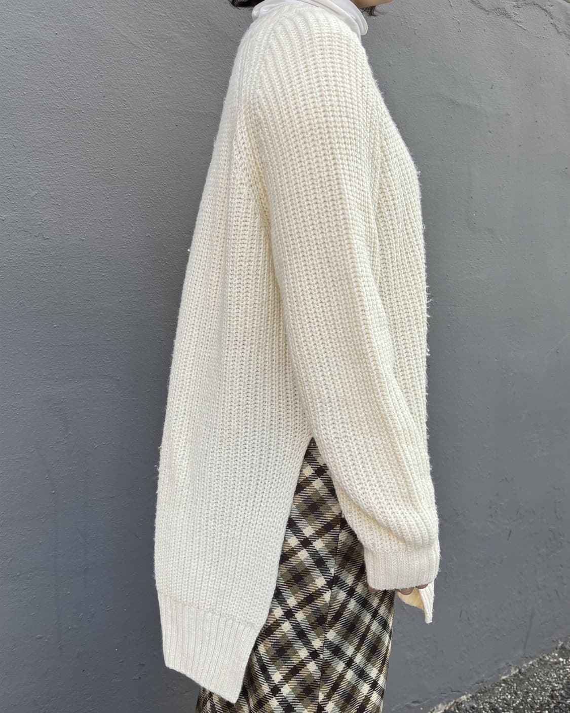 일본빈티지 언발란스 절개 니트 상품이미지4