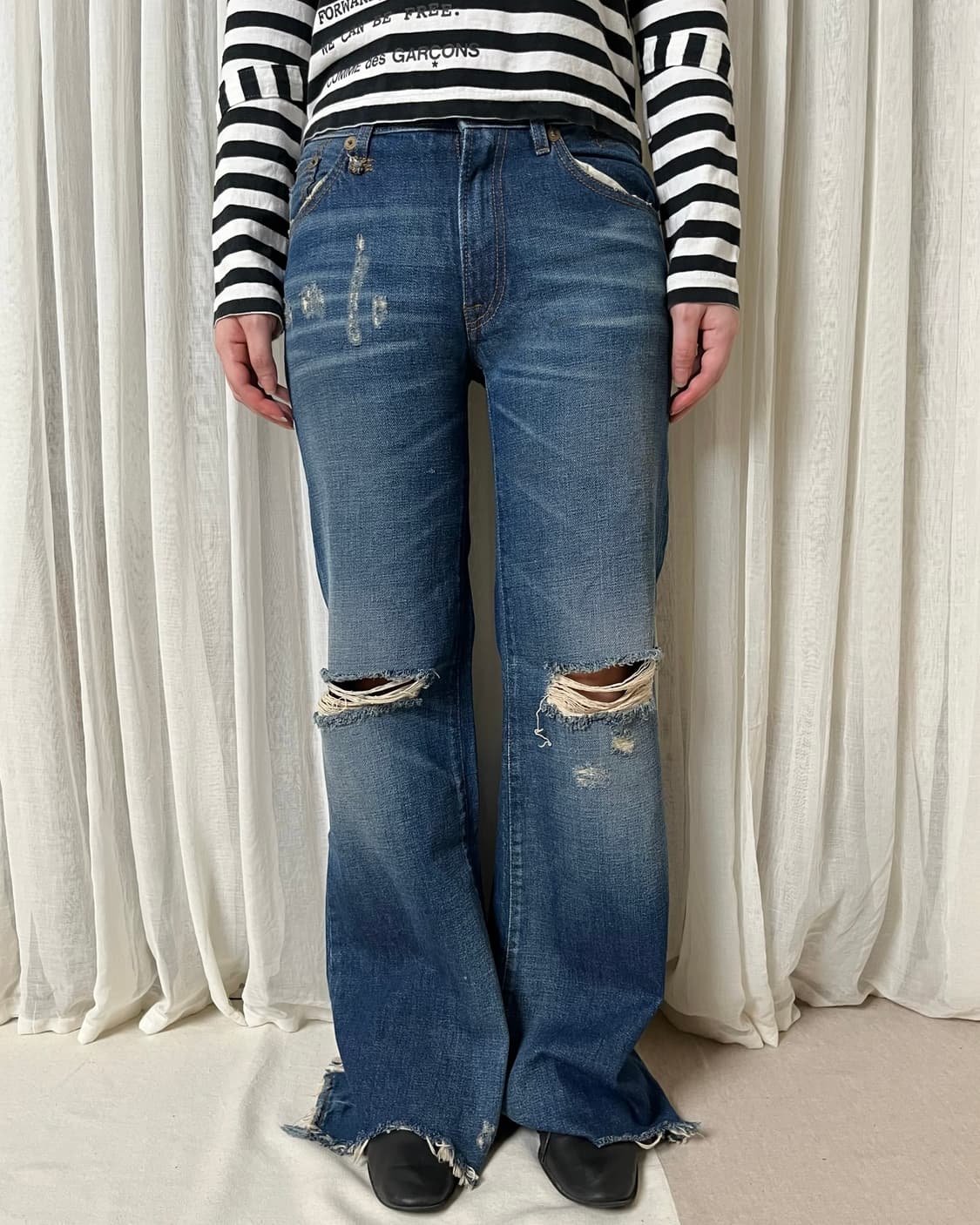 R13 jane 플레어 데미지 데님 팬츠 제인  상품이미지8