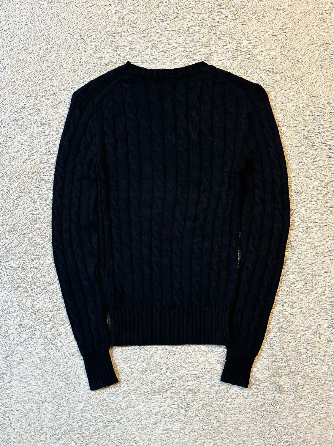 폴로 랄프로렌 신형 화이트포니 케이블 코튼 꽈배기 니트 블랙 상품이미지3