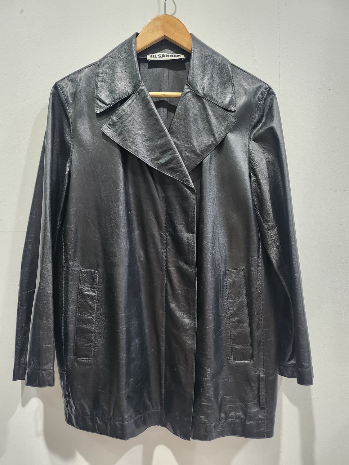 질샌더 블랙 레더 자켓 42 정품 상품이미지6