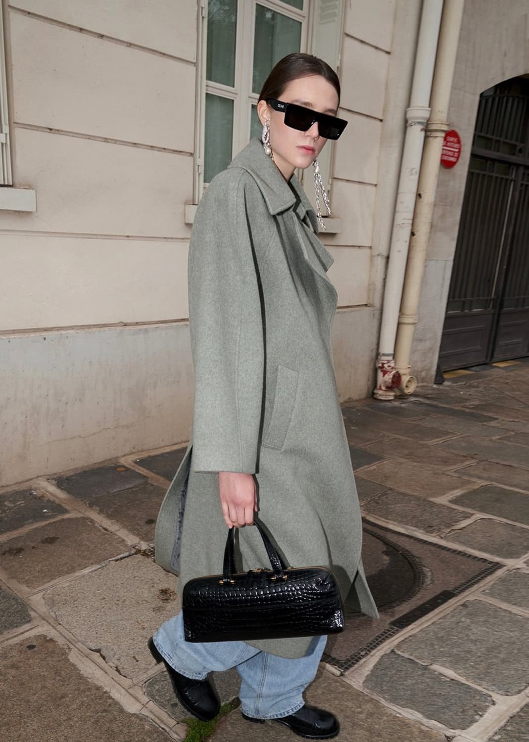 새상품)드래곤블루스 울 래글런 벨티드 롱 코트 M 상품이미지10