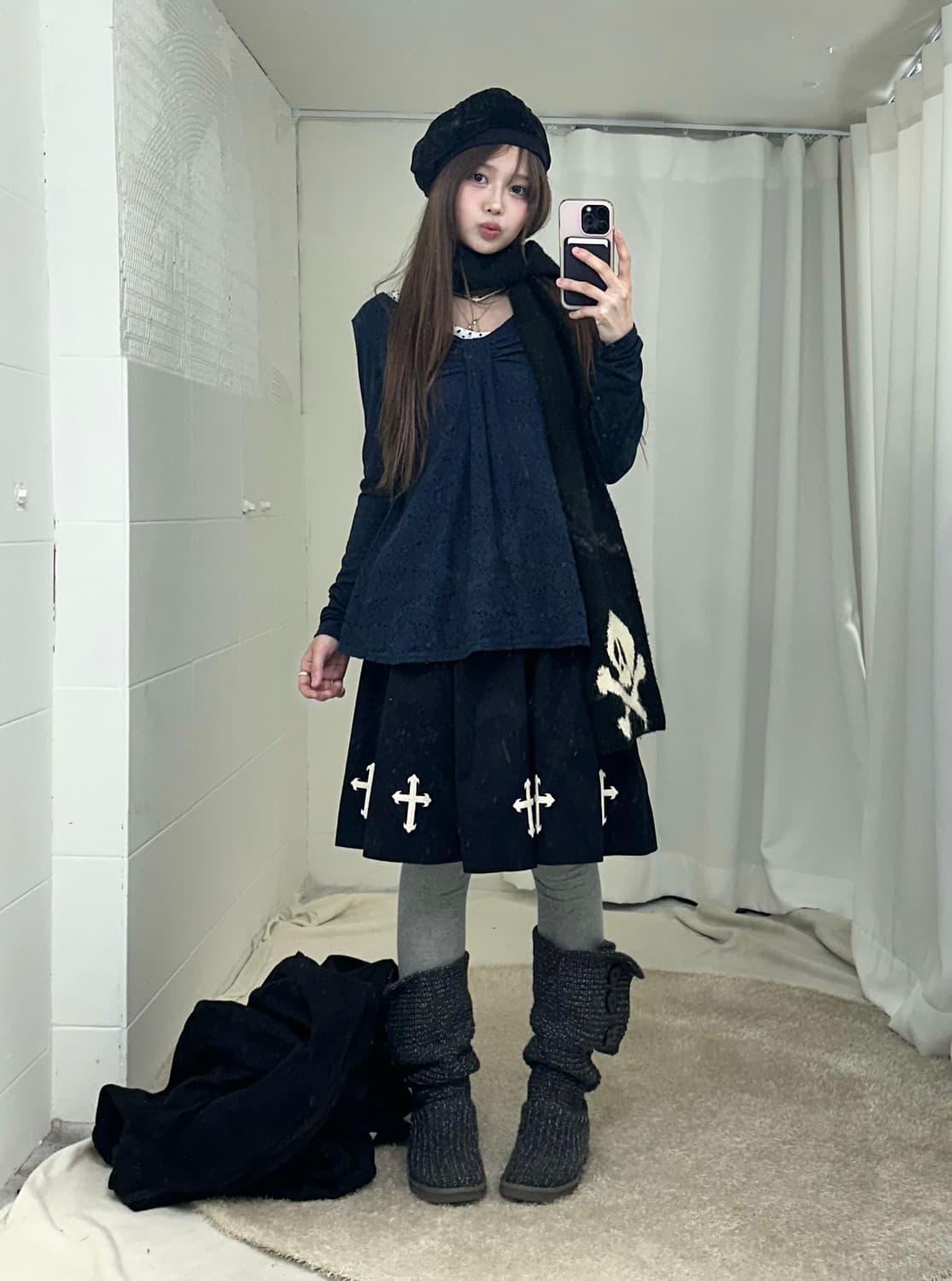 데일리 러블리 펑크 해골 십자가 코디세트 상품이미지3