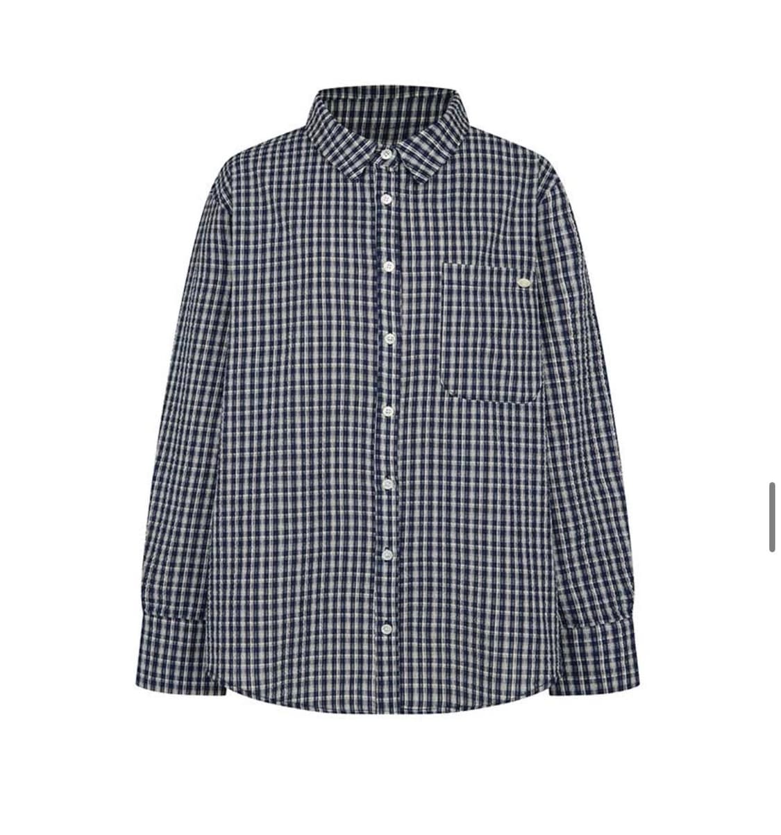 멜브 오버핏 체크 셔츠 ( 네이비 ) 상품이미지2