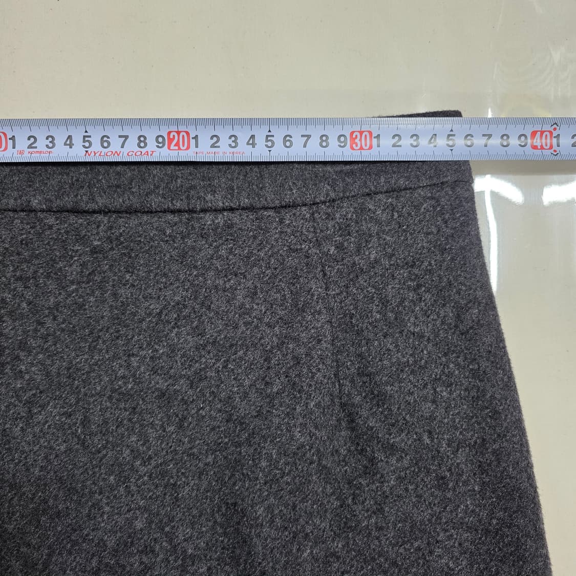 1136 랑방컬렉션 울 캐시미어 스커트 55~66 / 차콜 / 22년 상품이미지3
