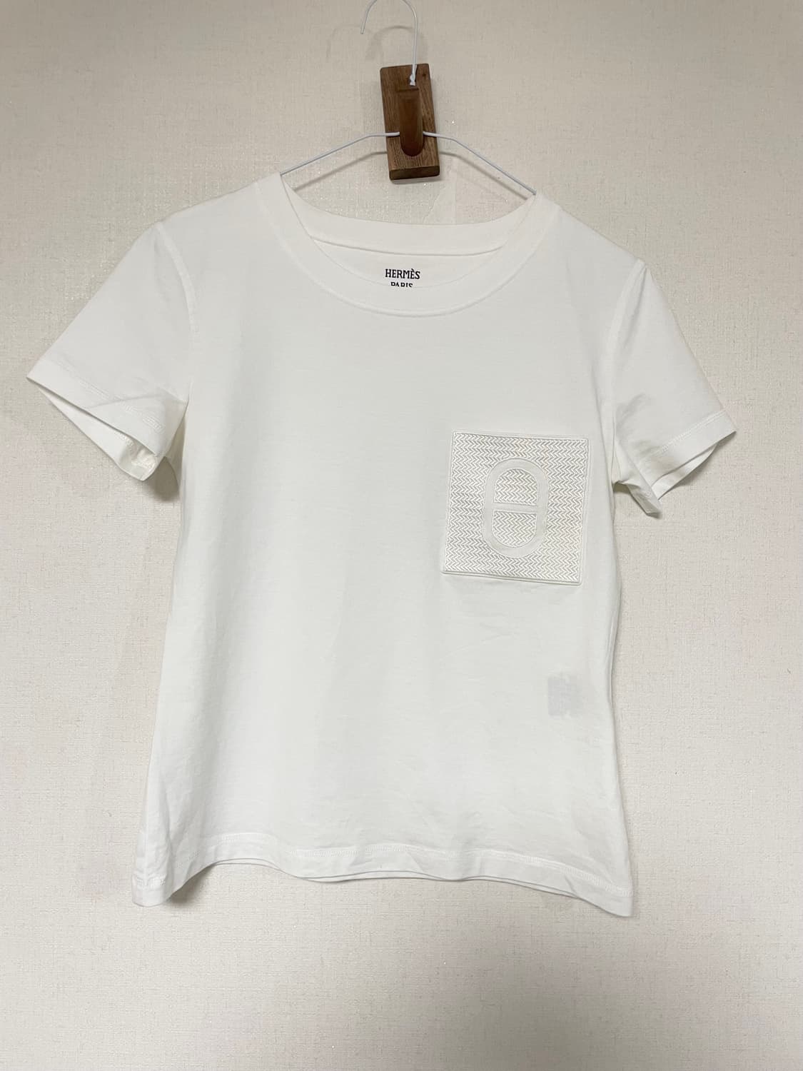 에르메스 샹달자수 여성 흰색 티셔츠 36 정품 상품이미지1