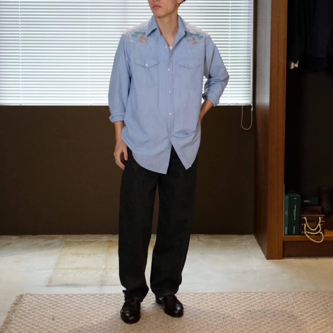 [3] 마티앤선즈 라이트온즈 웨스턴 샴브레이 프린트 셔츠 상품이미지5