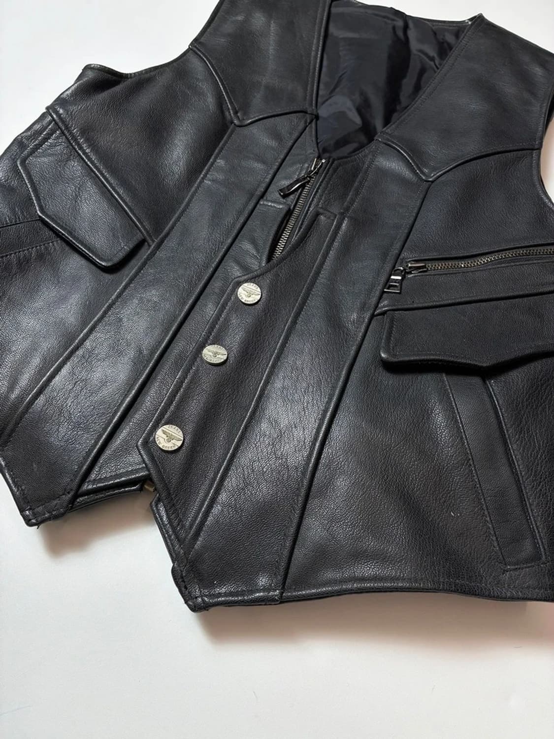 NEWPORT NEWS 90's 양가죽 파이핑 베스트 PN8468 상품이미지3