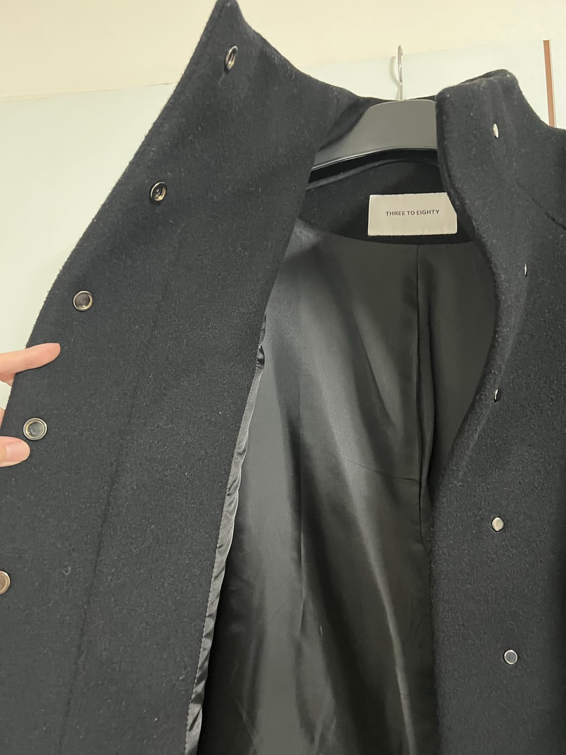 [쓰리투에이티]하이넥 울코트 블랙 S사이즈 상품이미지8