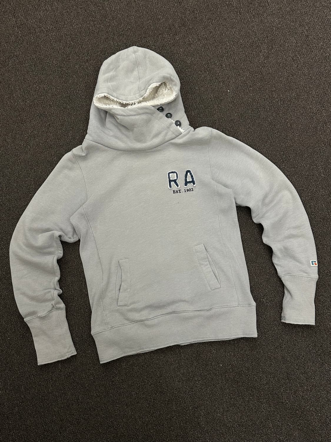 M)러셀 애슬레틱 빈티지 여성 넥버튼 디테일 플리스 후디 상품이미지3