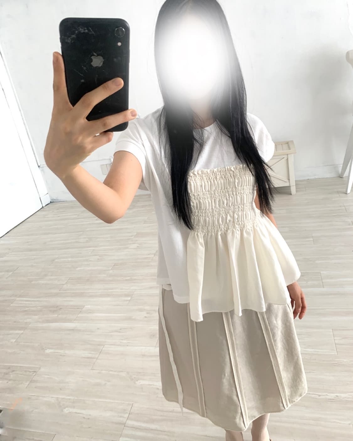 Beams Heart Ivory Pleats Point half top 상품이미지10
