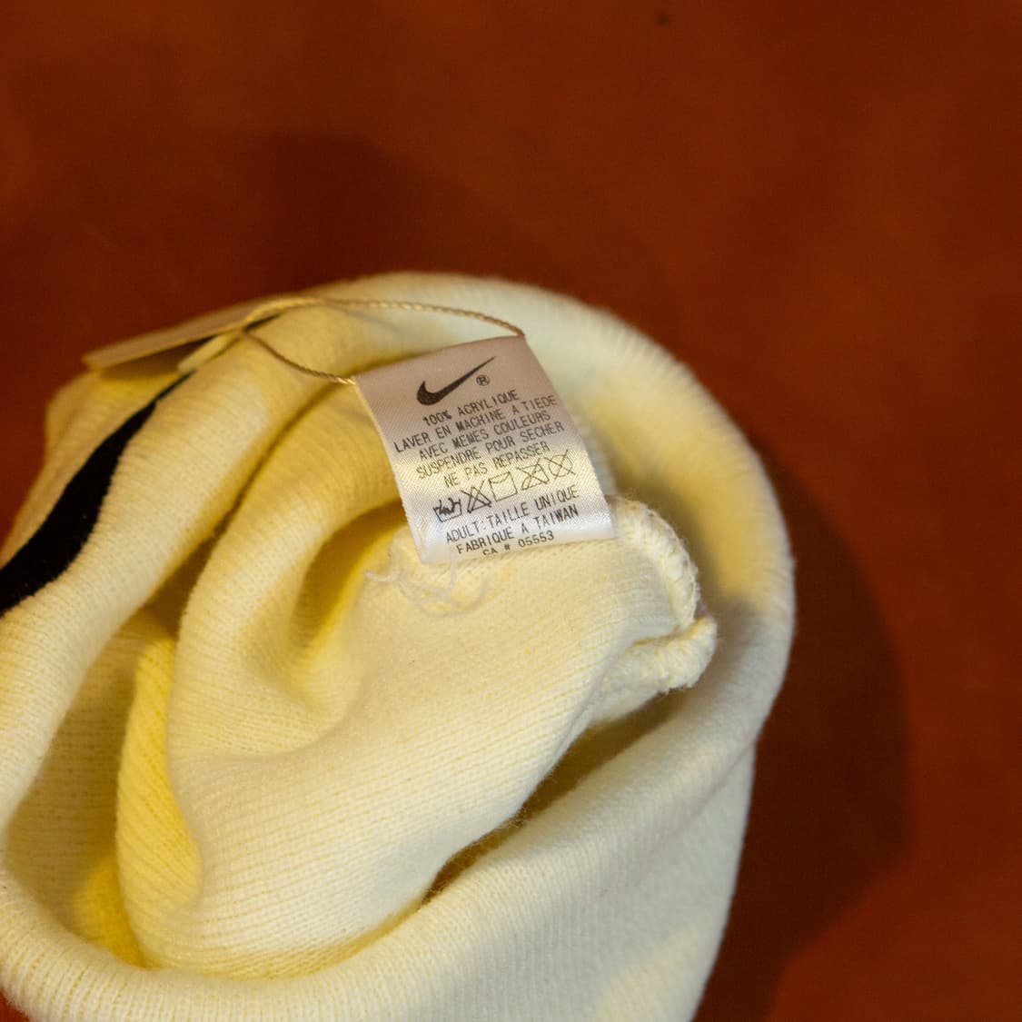 90s 올드 나이키 스우시 로고 비니 화이트 상품이미지4
