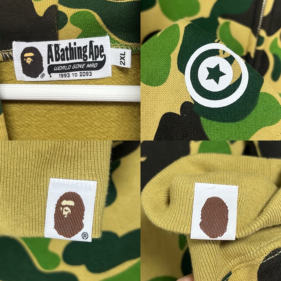 베이프 ABC 카모 타이거 후드집업 아미 그린 상품이미지5