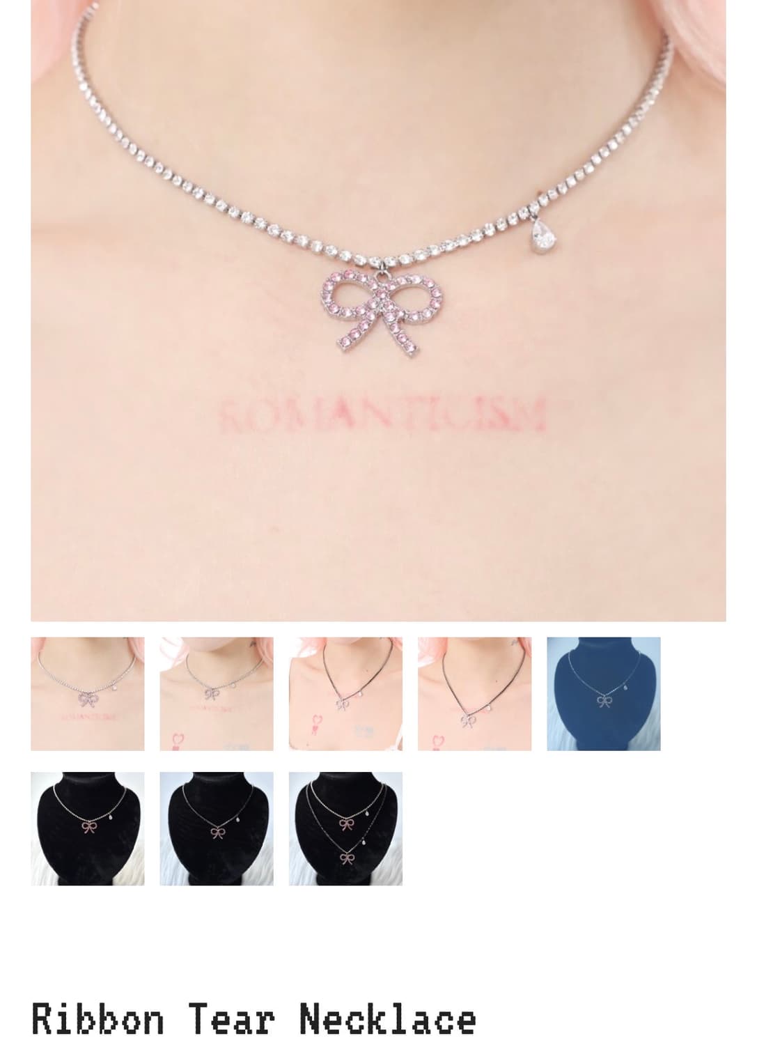 에스투에스 s2s Ribbon Tear Necklace 리본큐빅목걸이 상품이미지2