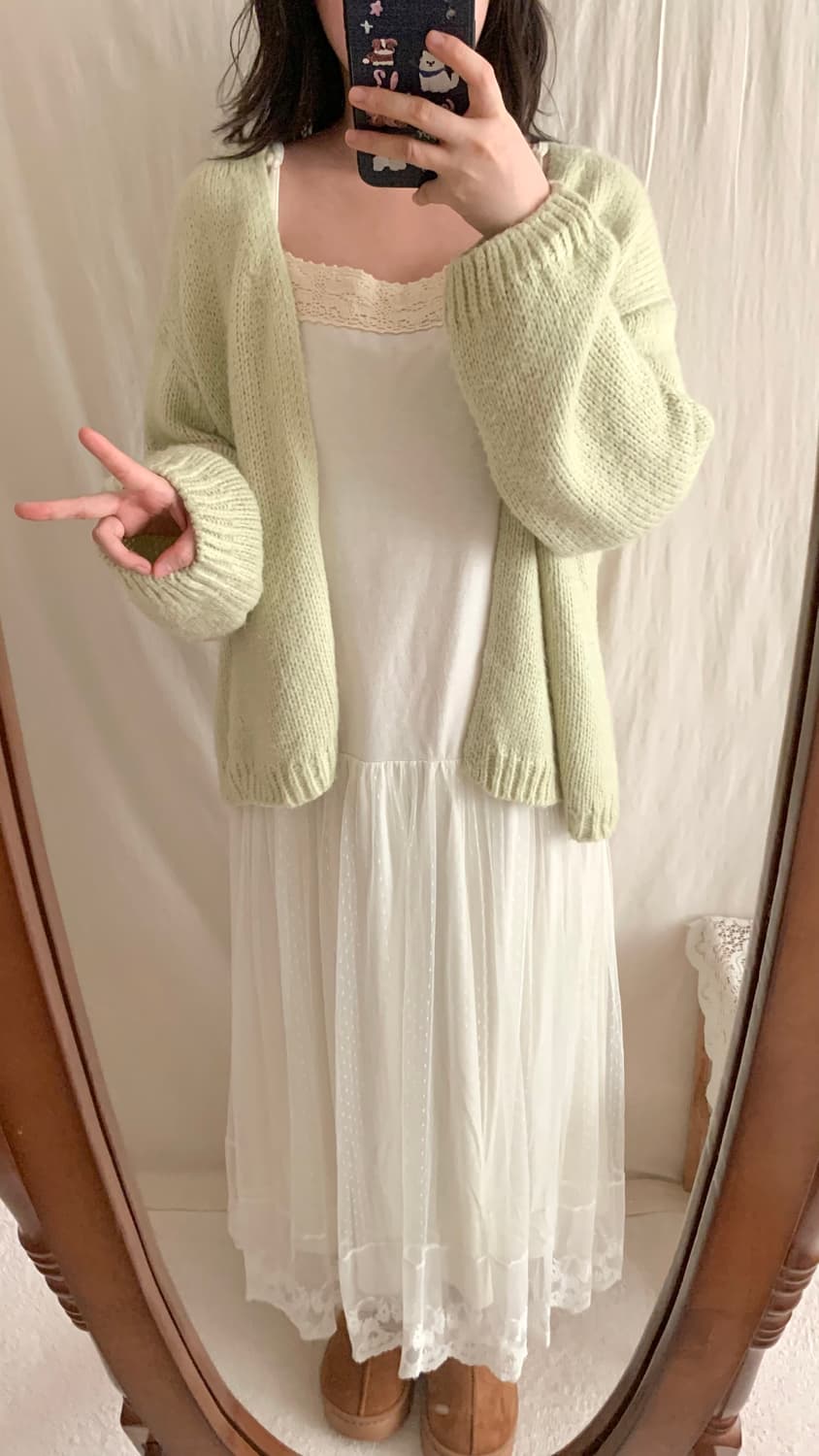 모리 도트 레이스 끈 원피스 상품이미지5