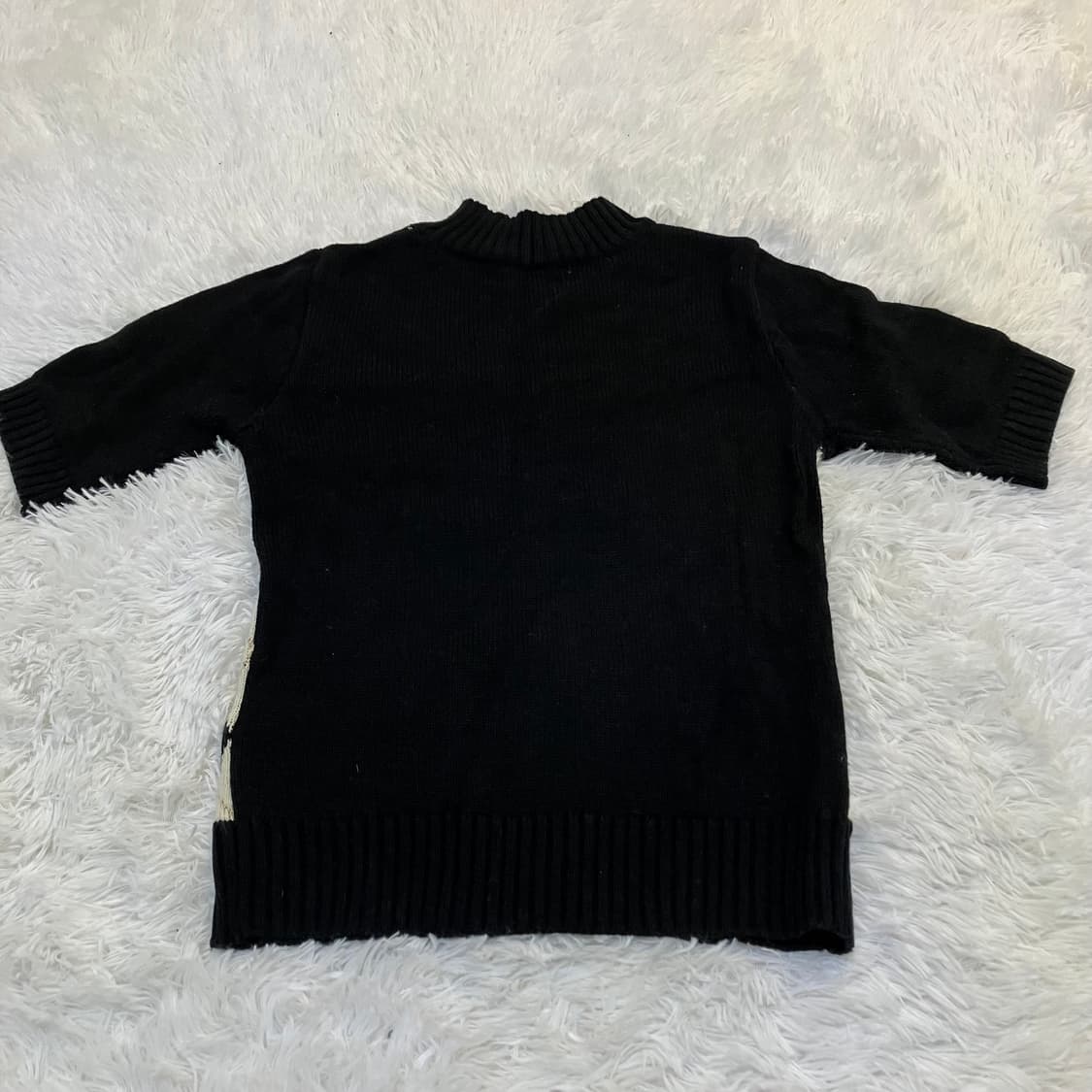 빈티지 아가일 패턴 폴라 반팔 니트 809 y2k 스트릿 갸루 펑키 일본 상품이미지2