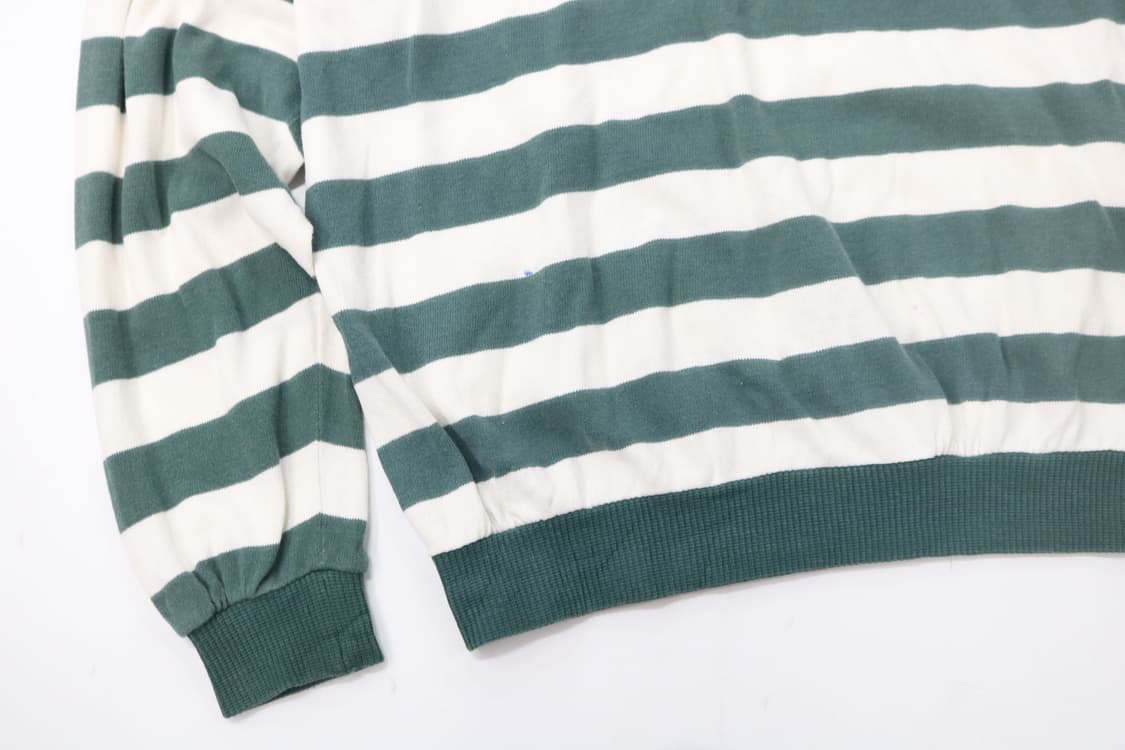 BASIE BRO'S 빈티지 그린 스트라이프 하프 집업 니트 스웻셔츠 상품이미지6