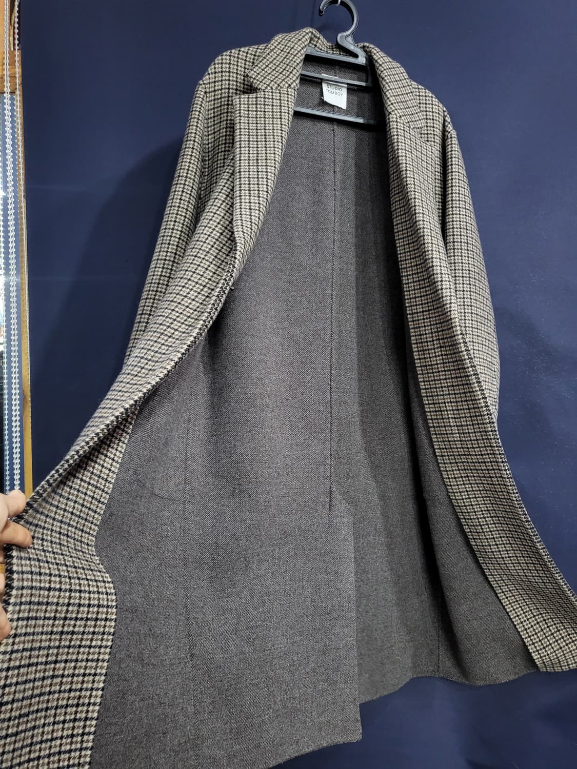 스튜디오 톰보이 세미오버핏 체크코트 상품이미지5