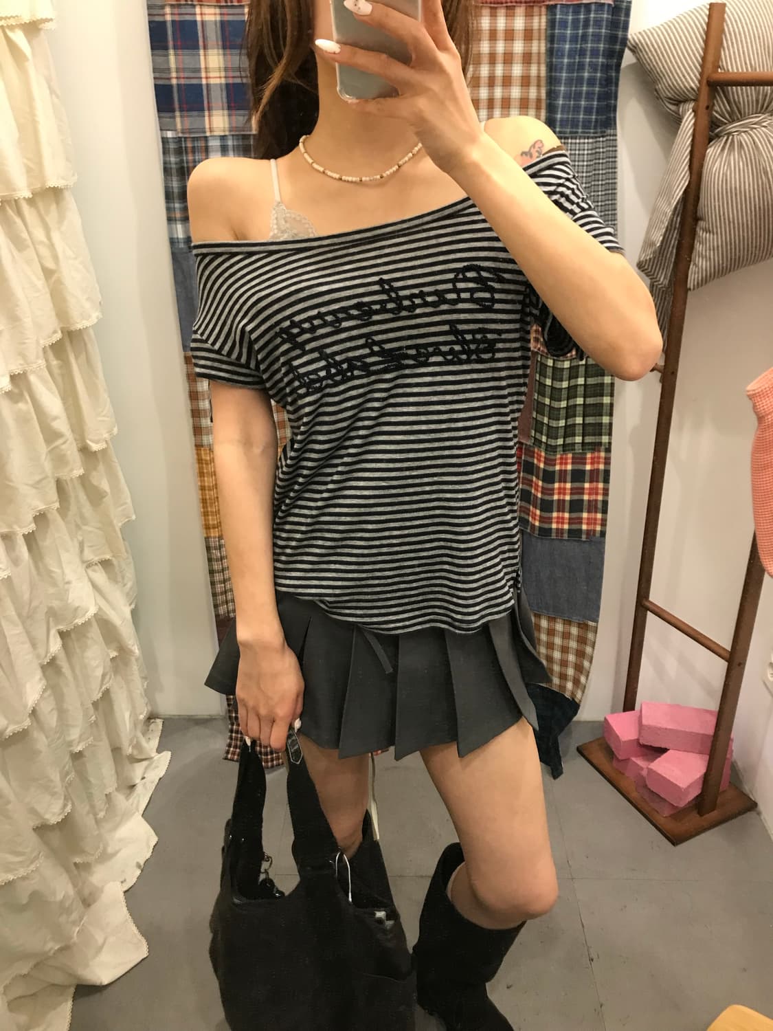 버버리 블루라벨 단가라 리본 티 상품이미지3