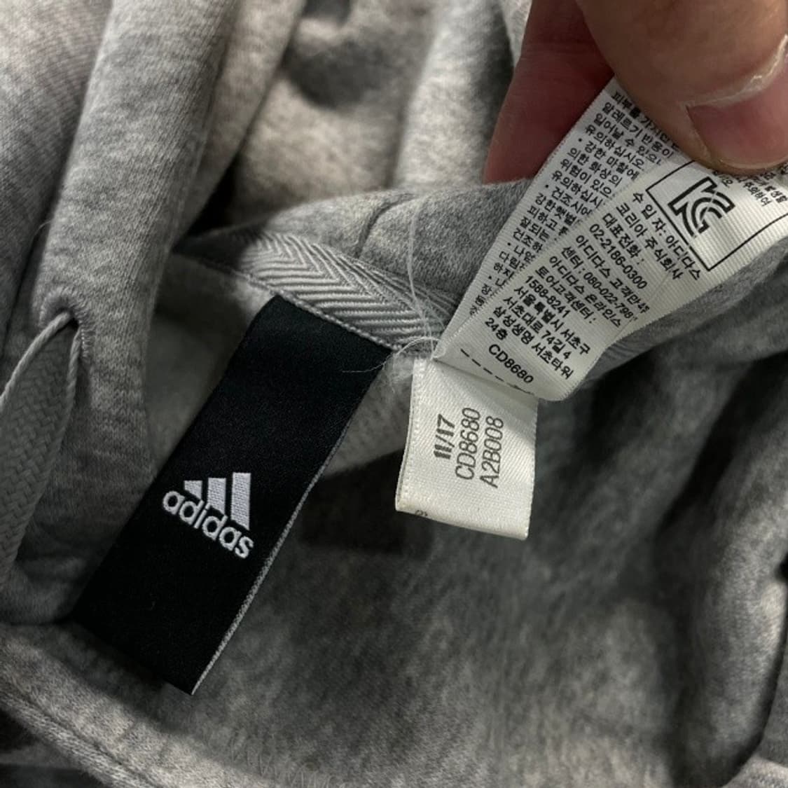 아디다스 삼선 그레이 후드티105 상품이미지4