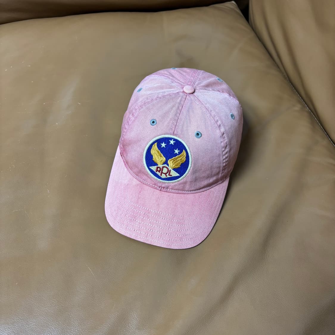 RRL 더블알엘 랄프로렌 폴로 윙로고 6패널 볼캡 모자 워시드 레드 상품이미지1