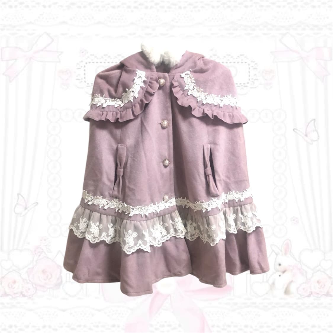 엑시즈팜 히메갸루 판초 케이프 코트 상품이미지2