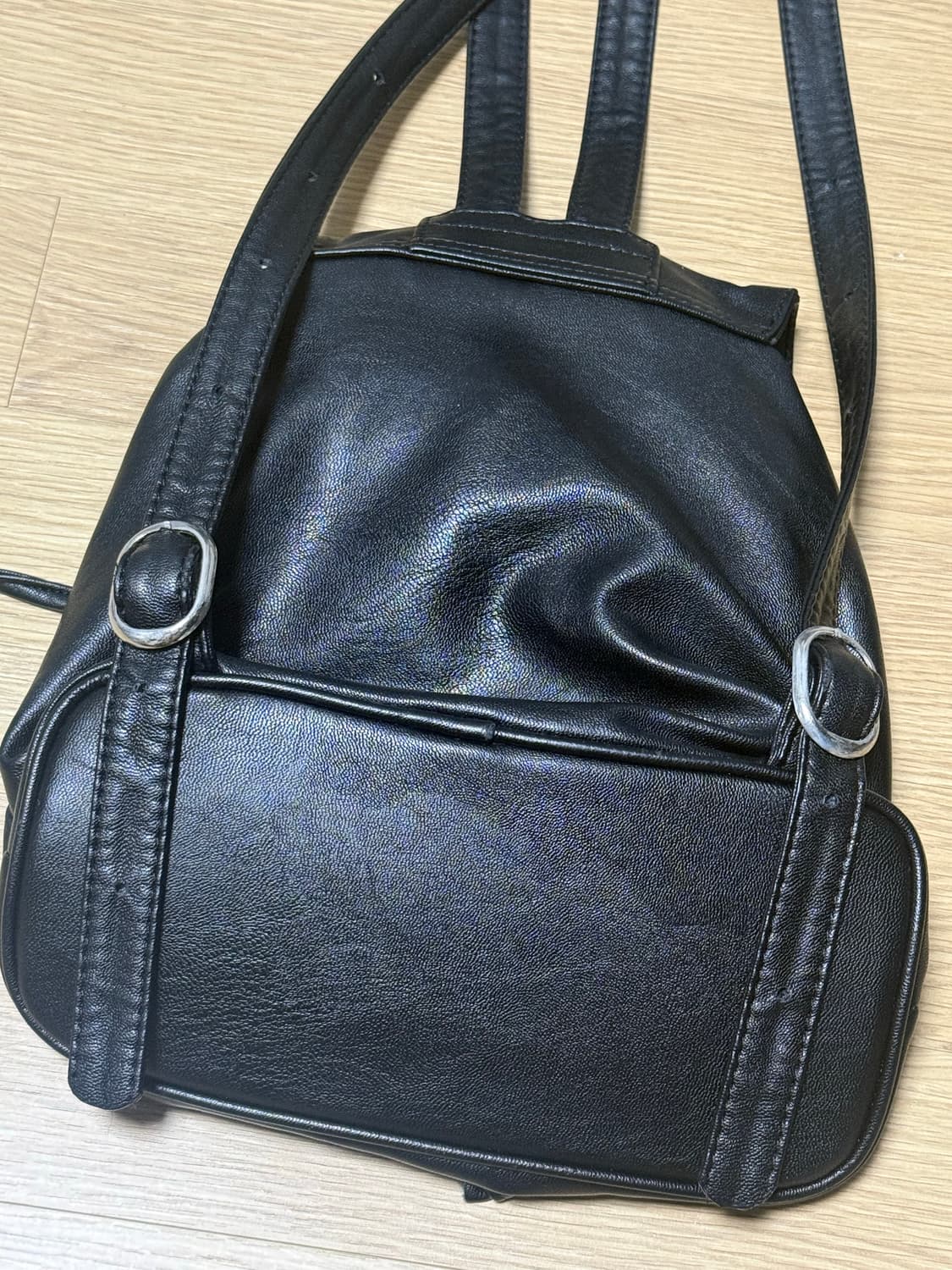 (반택포) 큐리티 가죽 백팩 상품이미지4