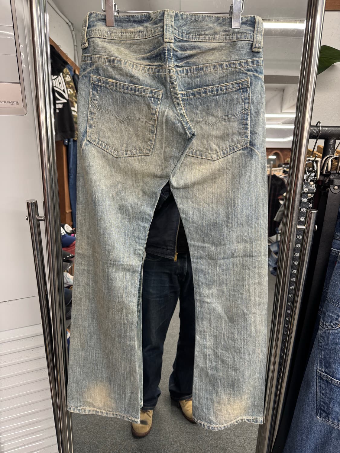 japanese vintage 여성 로우라이즈 부츠컷 연청데님팬츠 상품이미지3