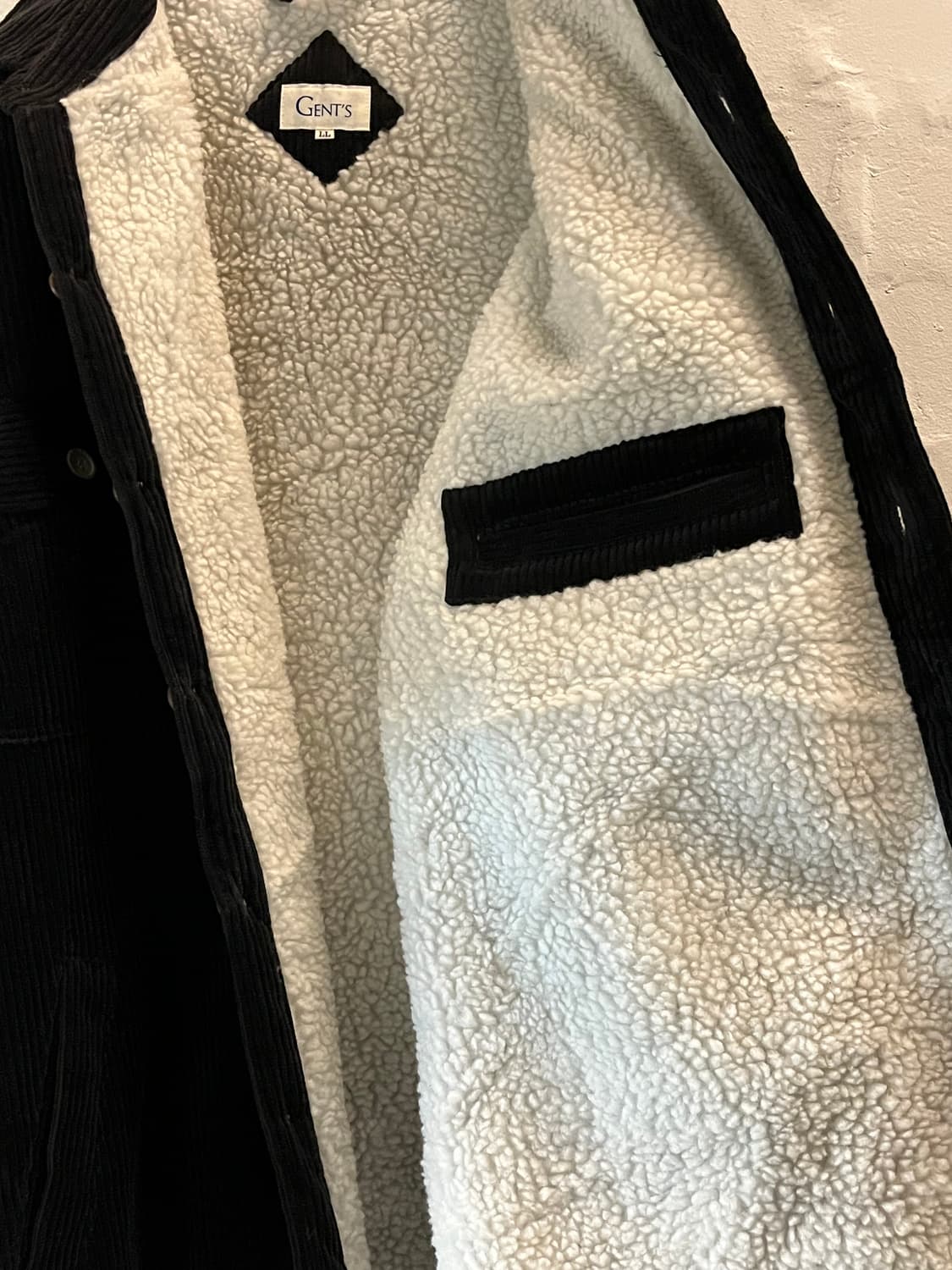 Gents 시어링 코듀로이 셔츠 자켓 블랙 LL 상품이미지5