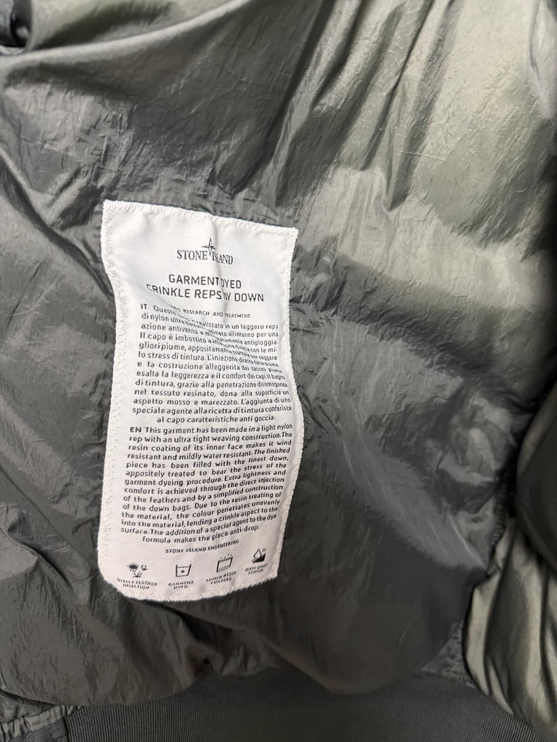 [xxl] 19fw 스톤아일랜드 크링클랩스 숏패딩 상품이미지7
