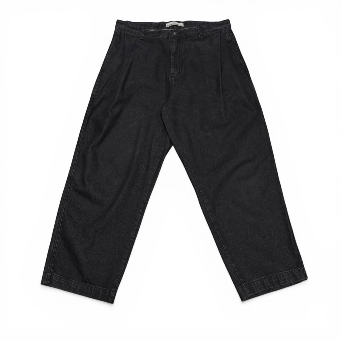 34 비슬로우 흑청 원턱 와이드 데님팬츠 상품이미지1