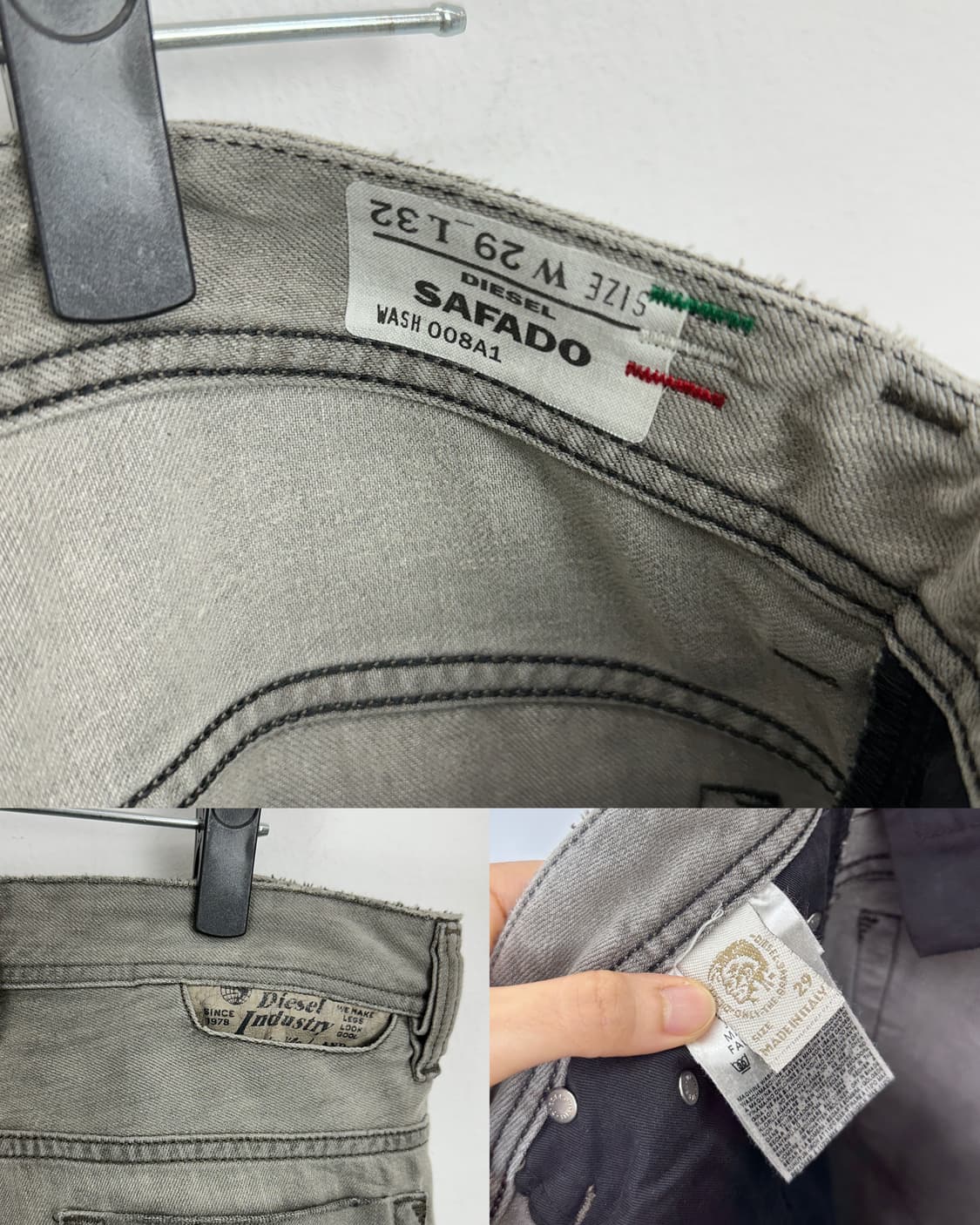 Diesel Safado Distressed Gray Denim 상품이미지9