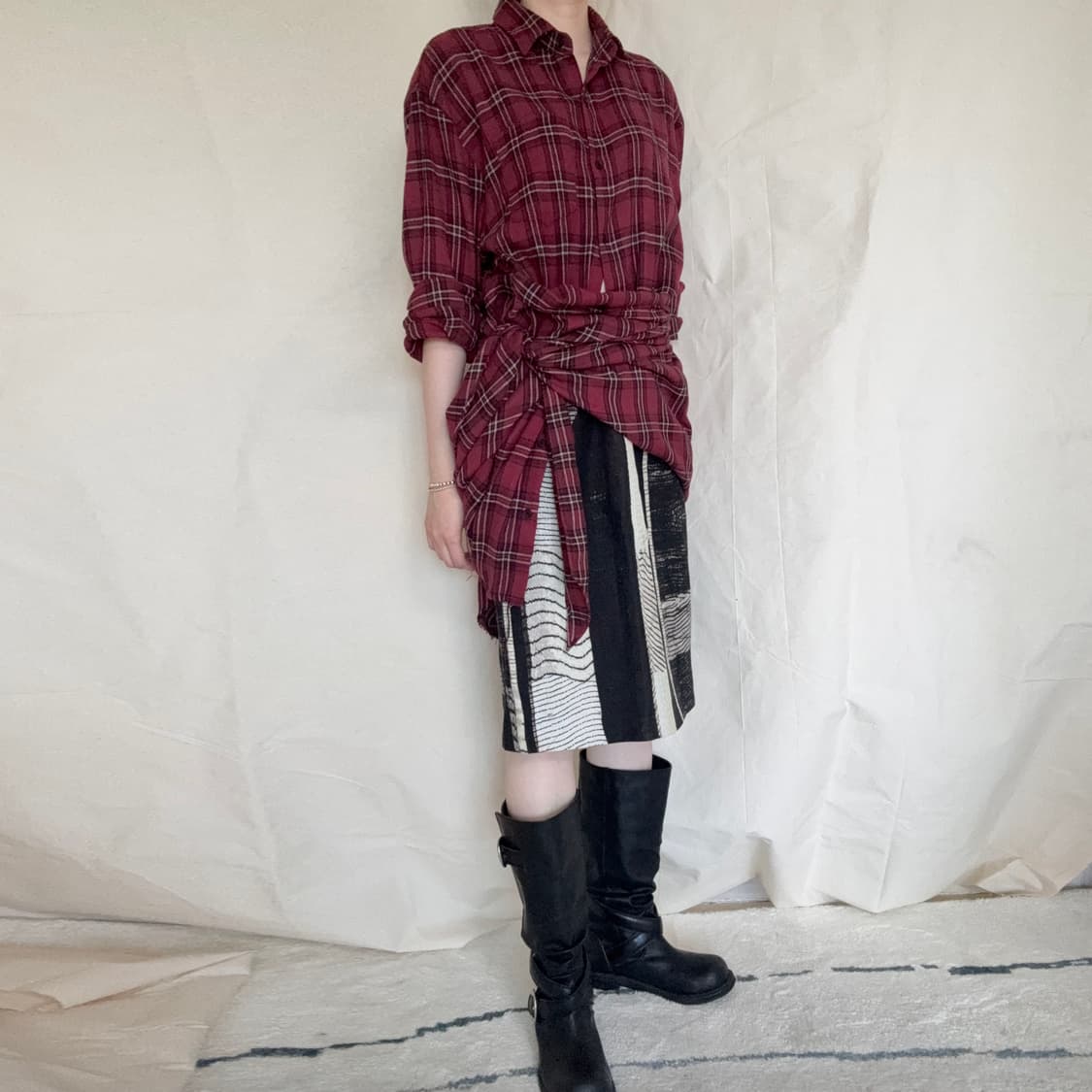 Max Mara Black Gray Abstract  Midi skirt 상품이미지4