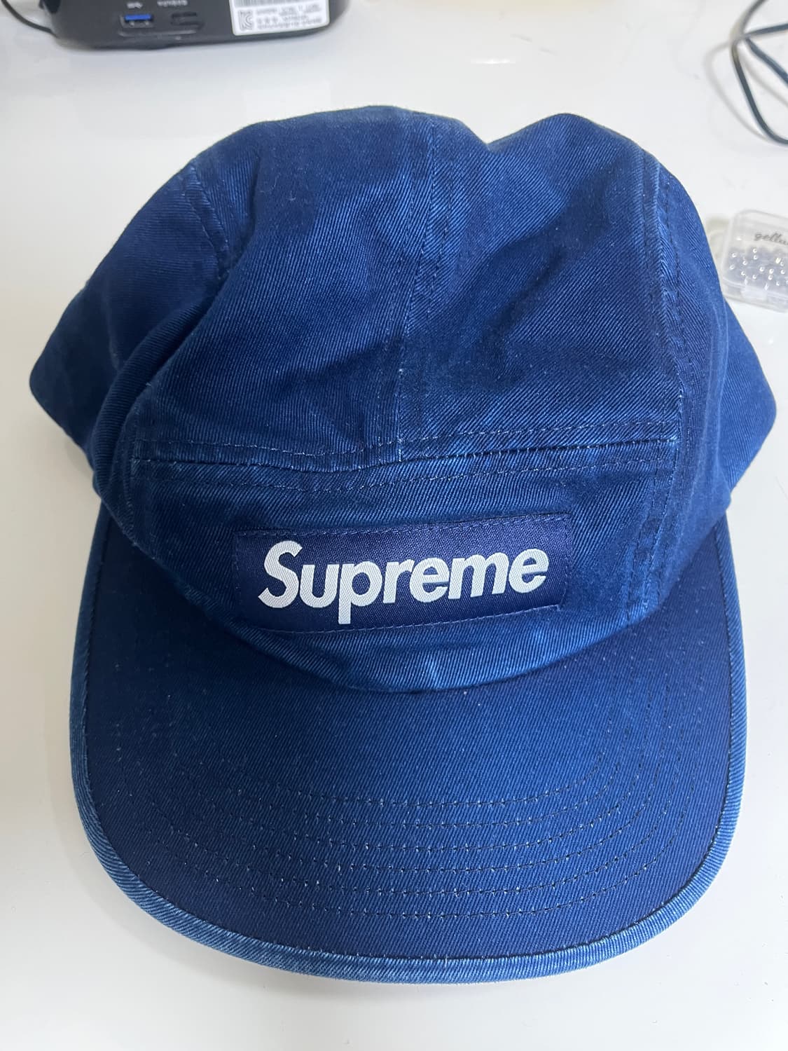 슈프림 워시드 치노 캡 네이비 25ss 상품이미지1