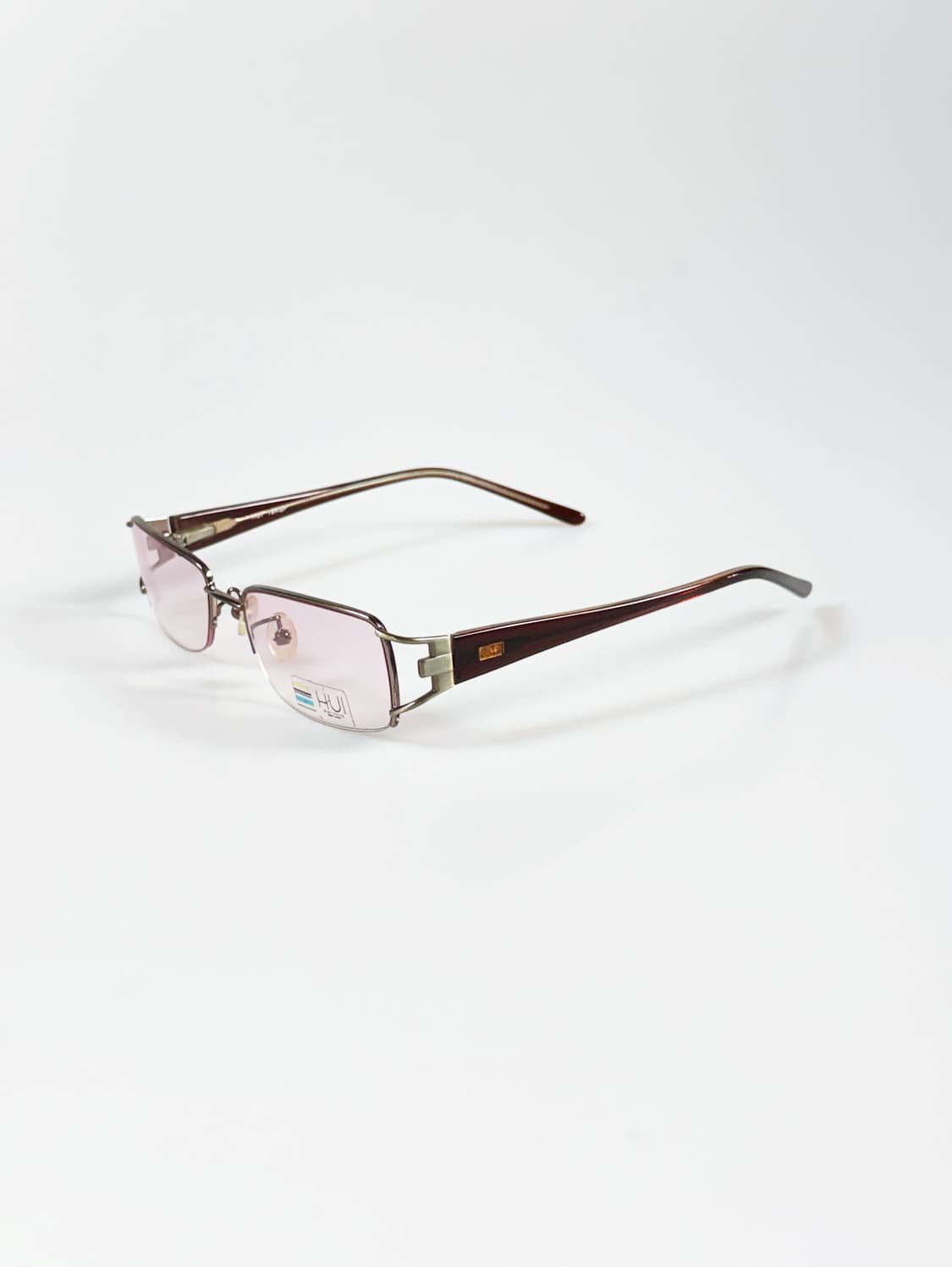 HUI 메탈 스퀘어 반무테 틴트 프레임 빈티지 안경 상품이미지3