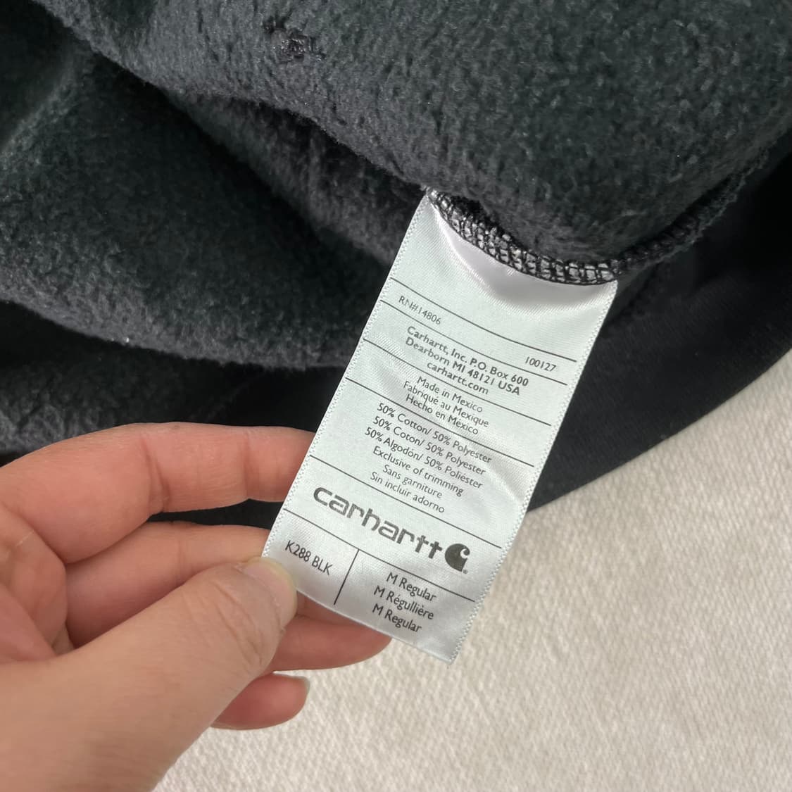 105 칼하트 사이드라인 블랙 후드티 상품이미지5